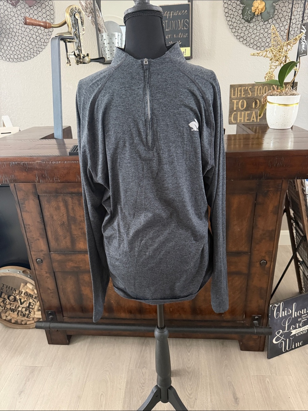 Men's Rabbit Long Sleeve Half-Zip Performance Pullover - Gray